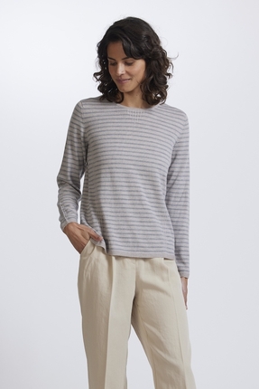 Tuck stitch stripe jumper-knitwear-Gaby's