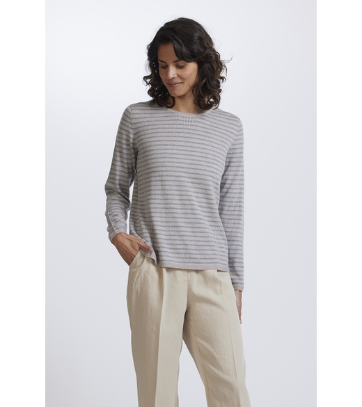 Tuck stitch stripe jumper