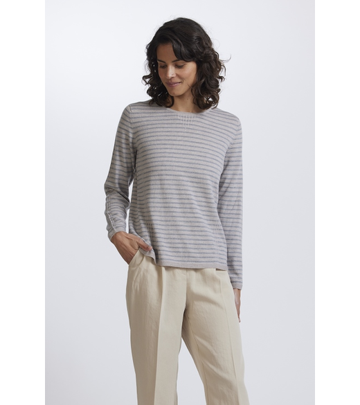 Tuck stitch stripe jumper