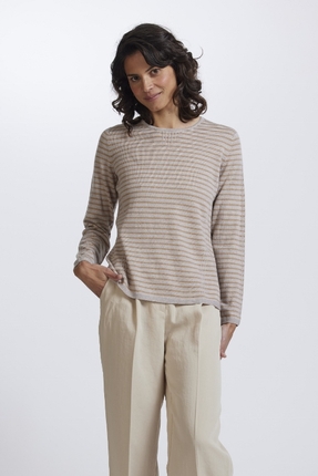 Tuck stitch stripe jumper-knitwear-Gaby's