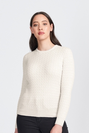 Rib and cable crew jumper-knitwear-Gaby's