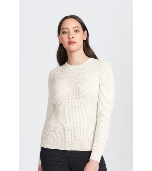 Rib and cable crew jumper