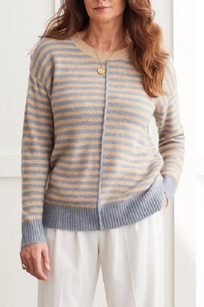 Crew sweater with slits-knitwear-Gaby's