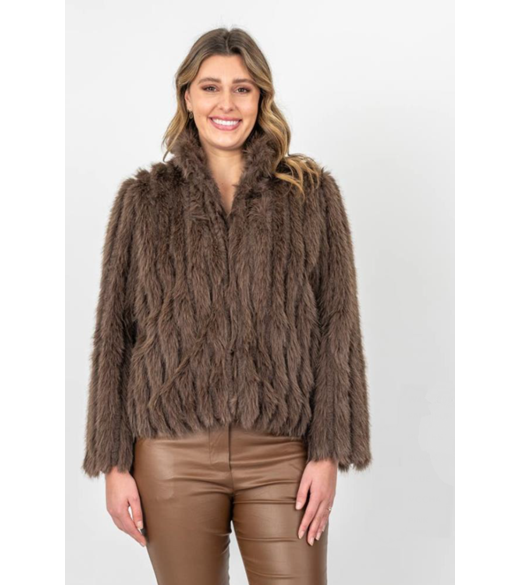 Lined faux fur jacket