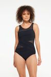 Mesh pleated swimsuit