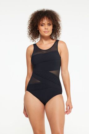 Mesh pleated swimsuit-swimwear-Gaby's