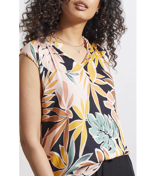 Ruffle neck sleeveless top