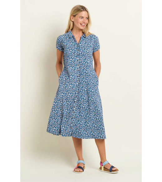 Brushed camo shirt dress