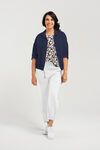 Drawstring cropped linen jacket