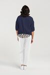 Drawstring cropped linen jacket