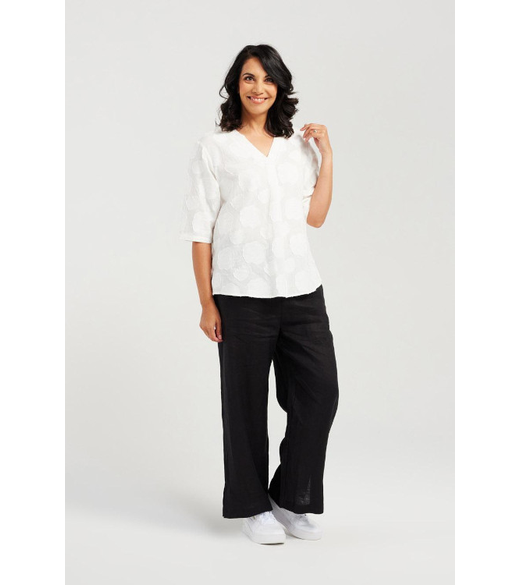 Rose detailed V neck top