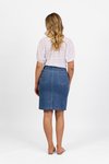 Denim skirt with back vent