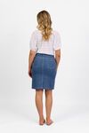 Denim skirt with back vent