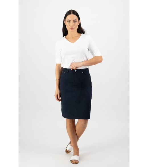 Poplin skirt with back vent