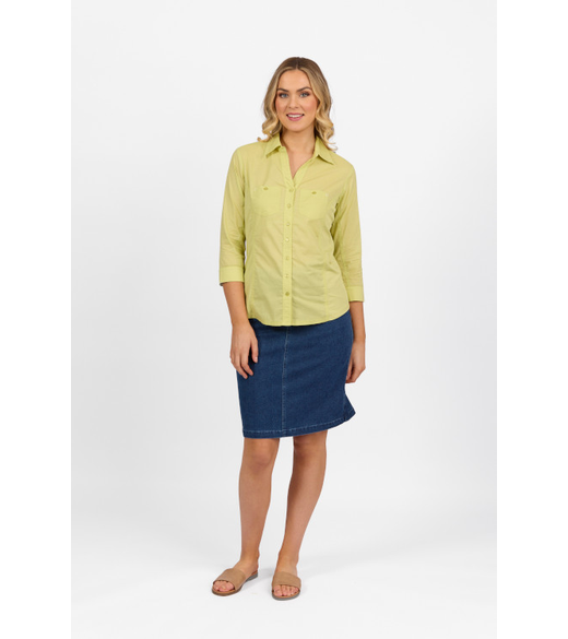 Button shirt with rib panels