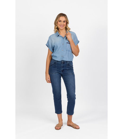 Slim leg ankle grazer jean