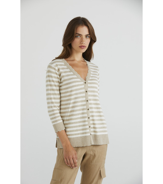 Shell stripe cardi