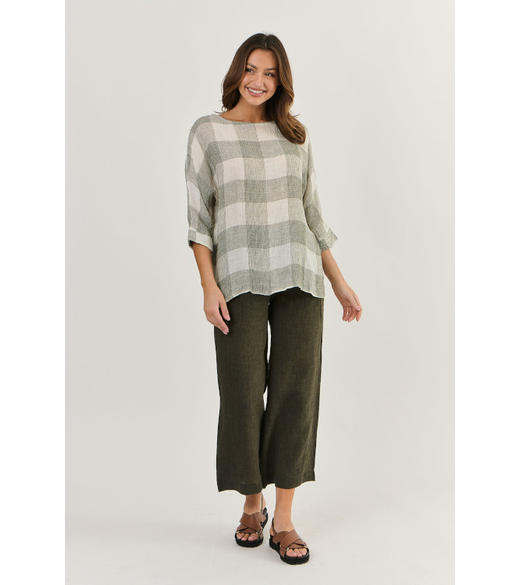 3/4 sleeve linen top
