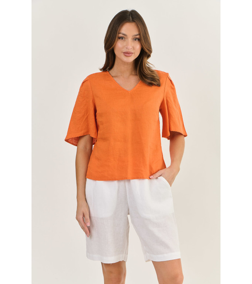 V neck linen top