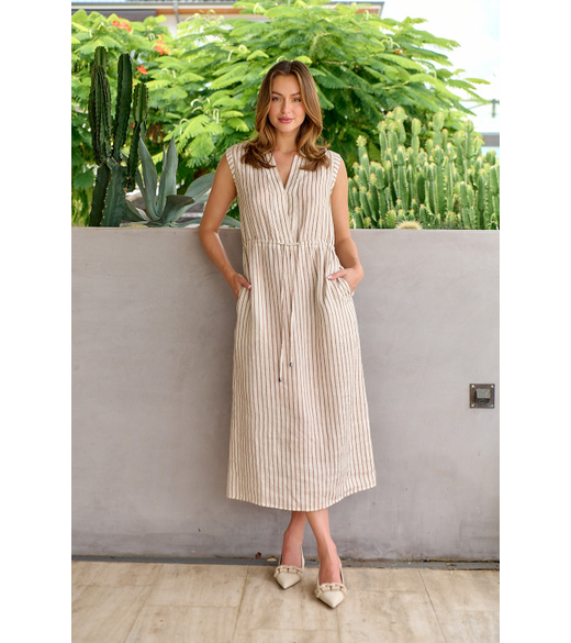 Stripe linen dress