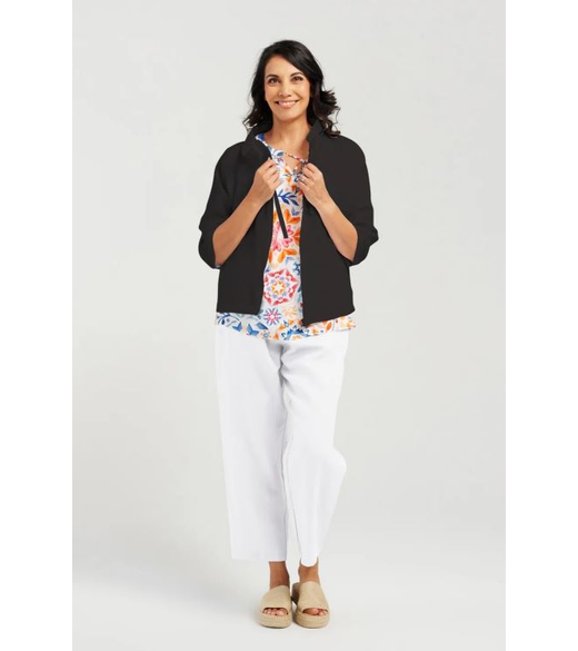 Zip front linen jacket