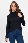 Merino polo neck top