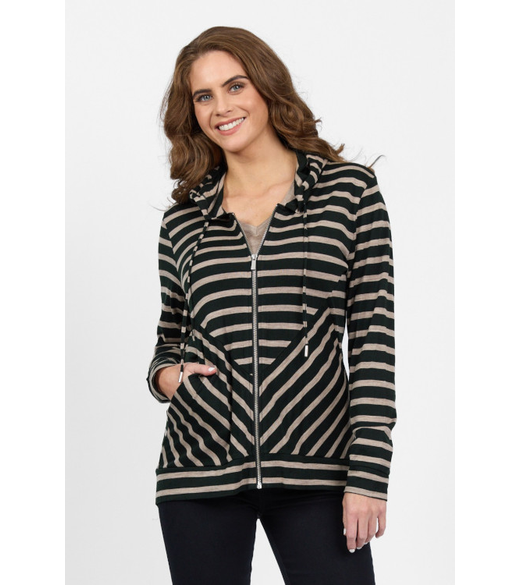 Merino zip front hooded jacket