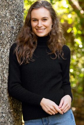 Rib turtle neck possum jumper-knitwear-Gaby's