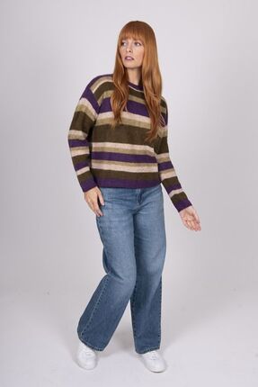 Alpaca multi stripe jumper-knitwear-Gaby's