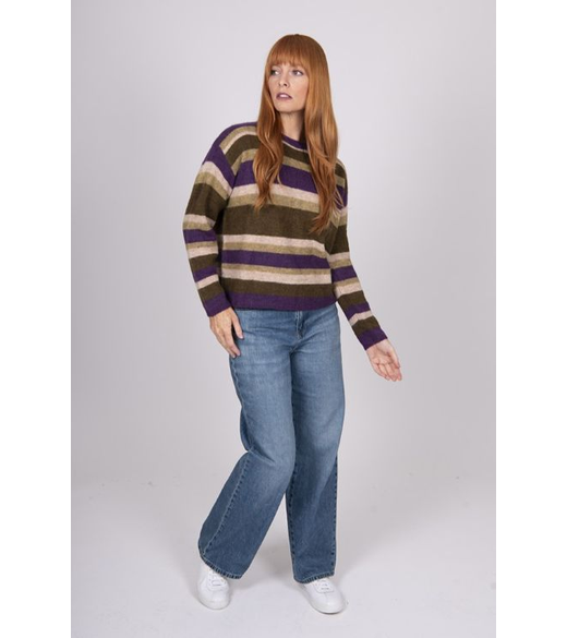Alpaca multi stripe jumper