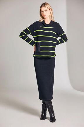 Solid shoulder stripe knit-tops-Gaby's