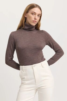 Turtle neck merino tee-tops-Gaby's
