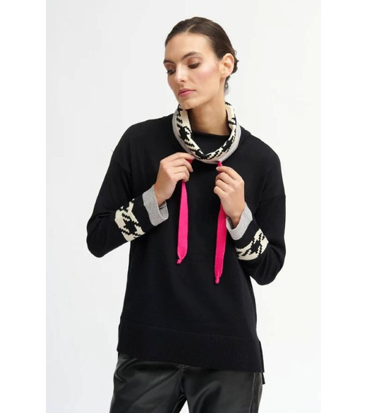 Dalida houndstooth trim jumper