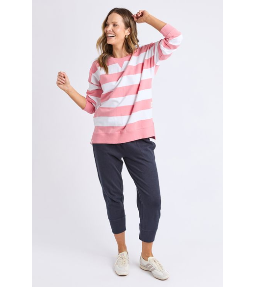 Billie block stripe crew