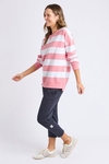 Billie block stripe crew