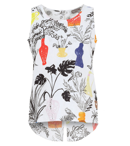 Sleeveless linen top