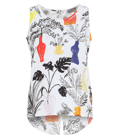 Sleeveless linen top