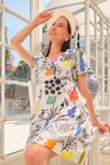 Short sleeve linen dress
