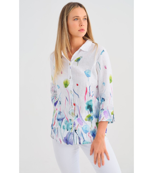 3/4 slv linen shirt