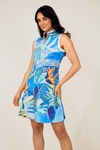 Collar dress with front zip