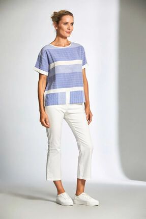 Stitched stripe top-tops-Gaby's