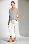 Stripe V neck T shirt
