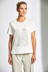 Net metallic print T shirt