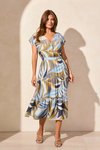 V neck tiered dress