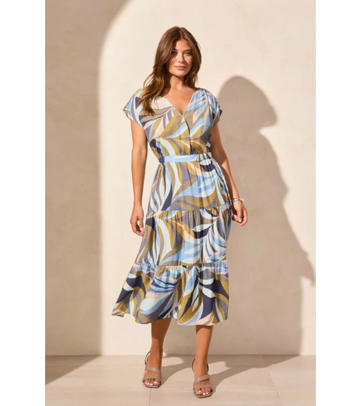 V neck tiered dress