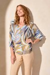 3/4 sleeve button front top