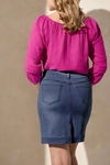 Denim skort with pockets