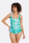Square neck binding swimsuit