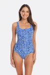 Gathered square swimsuit