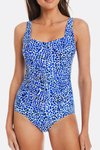 Gathered square swimsuit
